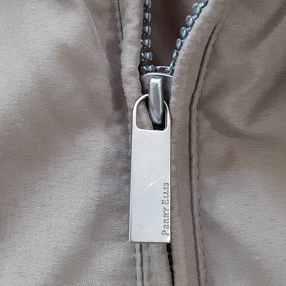 Perry Ellis Portfolio Mens L Bomber Jacket Tan Windbreaker Utility Insulated - Picture 5 of 10